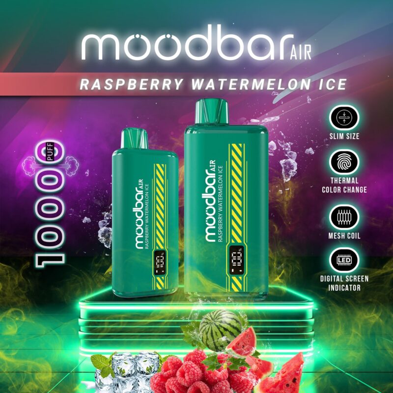 Moodbar Air - 10000 Puffs - Raspberry Watermelon Ice